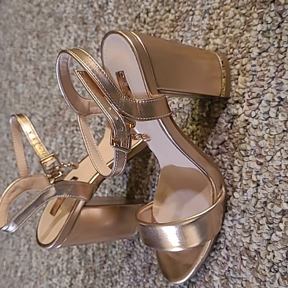 Gold block heels